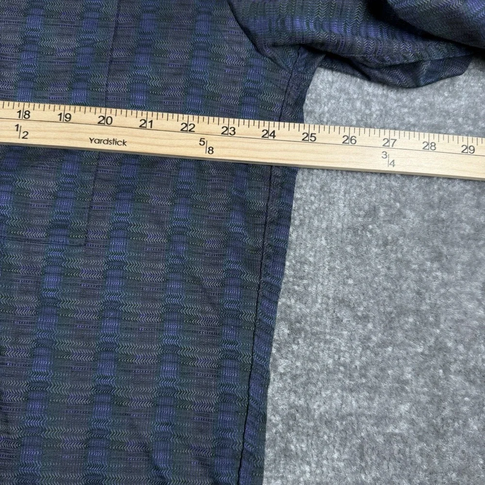 Jhane Barnes Mens‎ Large Blue Purple Jacquard Cotton Button Down Shirt